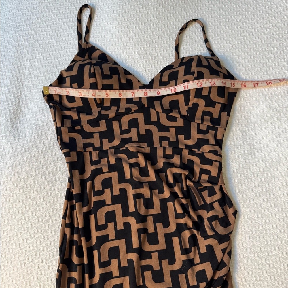 Sexy Elegant black and tan maxi mini dress size medium - Picture 6 of 8
